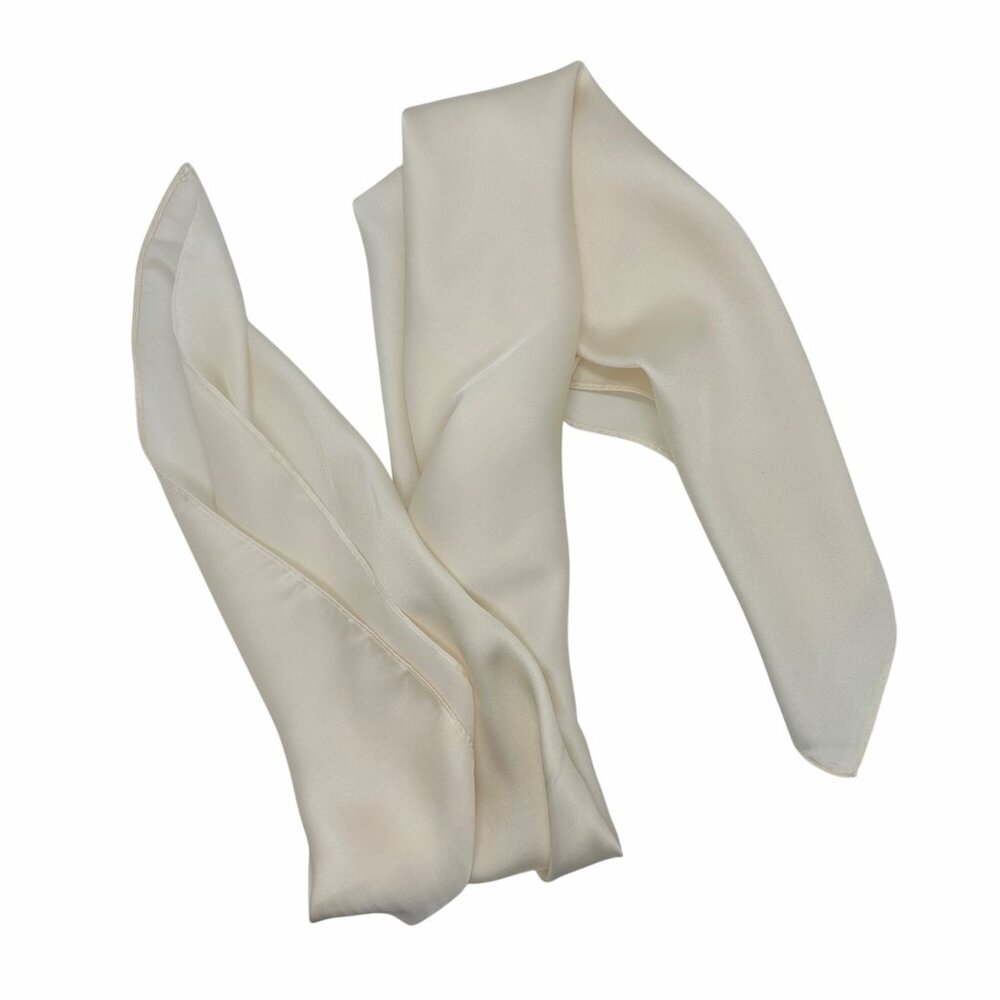 ✨Elegant Bandana Square Silky Scarf Beige Solid Soft Wrap Versatile Shawl Wrap✨ - Picture 2 of 4
